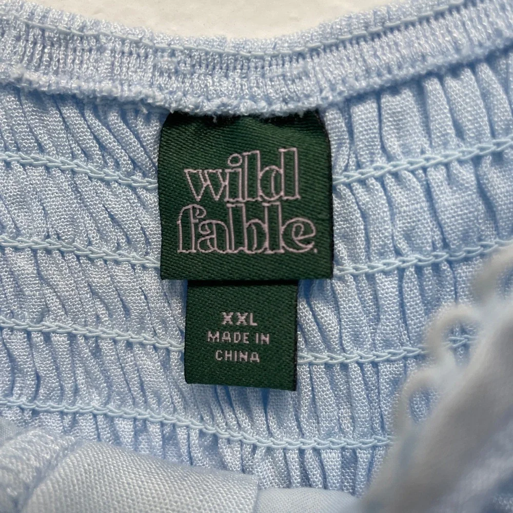 Wild Fable Women's Light Blue Smocked Back Sleeveless Romper Size XXL - Picture 4 of 6